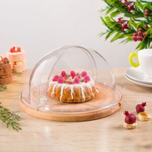 خرید ظرف سرو کیک پایه چوبی لیمون