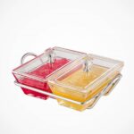فروش اردوخوری شیشه ای مستطیل 2 خانه لیمون