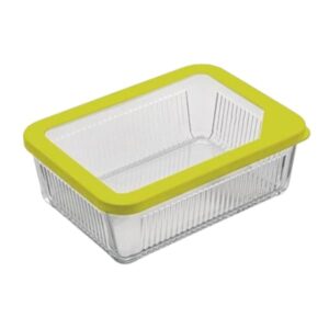 ظرف شیشه دربدار شیاردار 2.25 لیتر لیمون
