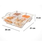 اردوخوری شیشه 4 خانه مربع لیمون 2108