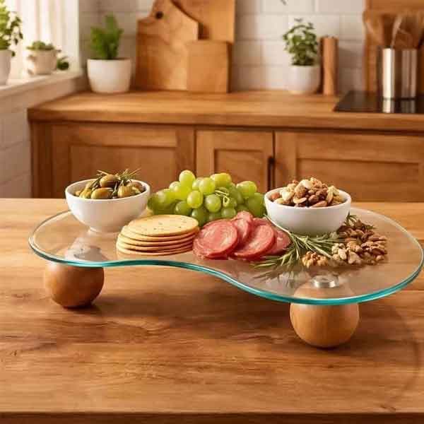 سرو پذیرایی شیشه ای مینیمال رایکا